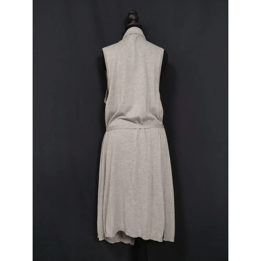 NWT LUCKY BRAND Cotton Modal Sleeveless Gray Solid Knit Midi Women Size L